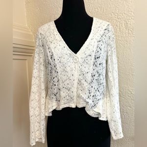 Pandella off white lace spring single button jacket cardi size S Vintage